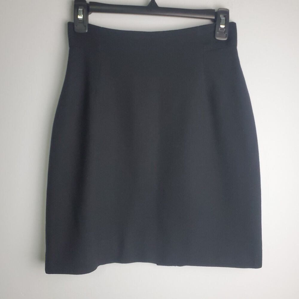 Vintage Bebe Black Wool Pencil Skirt Size 4